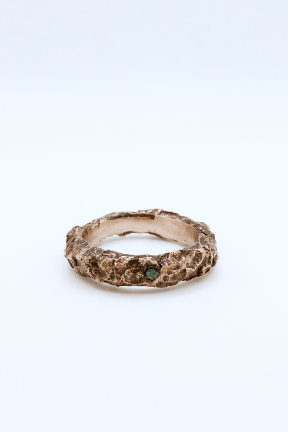 Ian Clapper Oxidized Erosion Dark Green CZ Ring