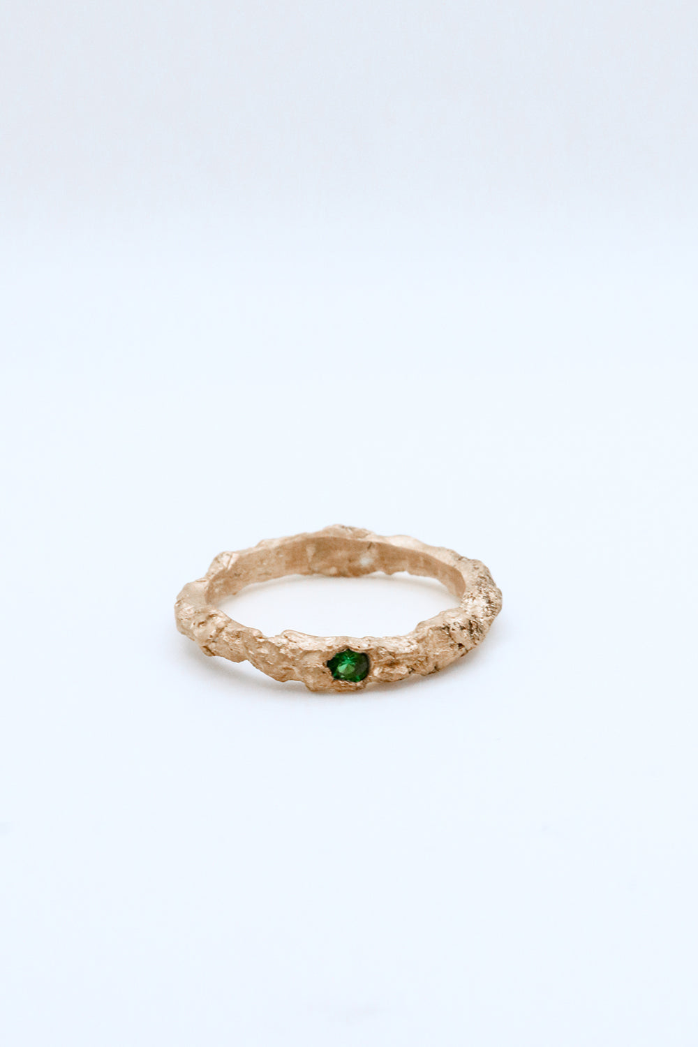 Ian Clapper Bronze Erosion Thin Lab Blue Saphire Ring