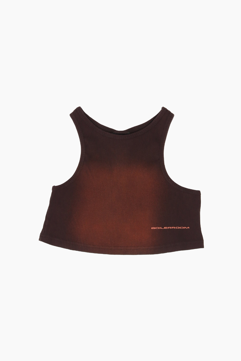 Boiler Room Ribbed Cropped Top Burnt Red