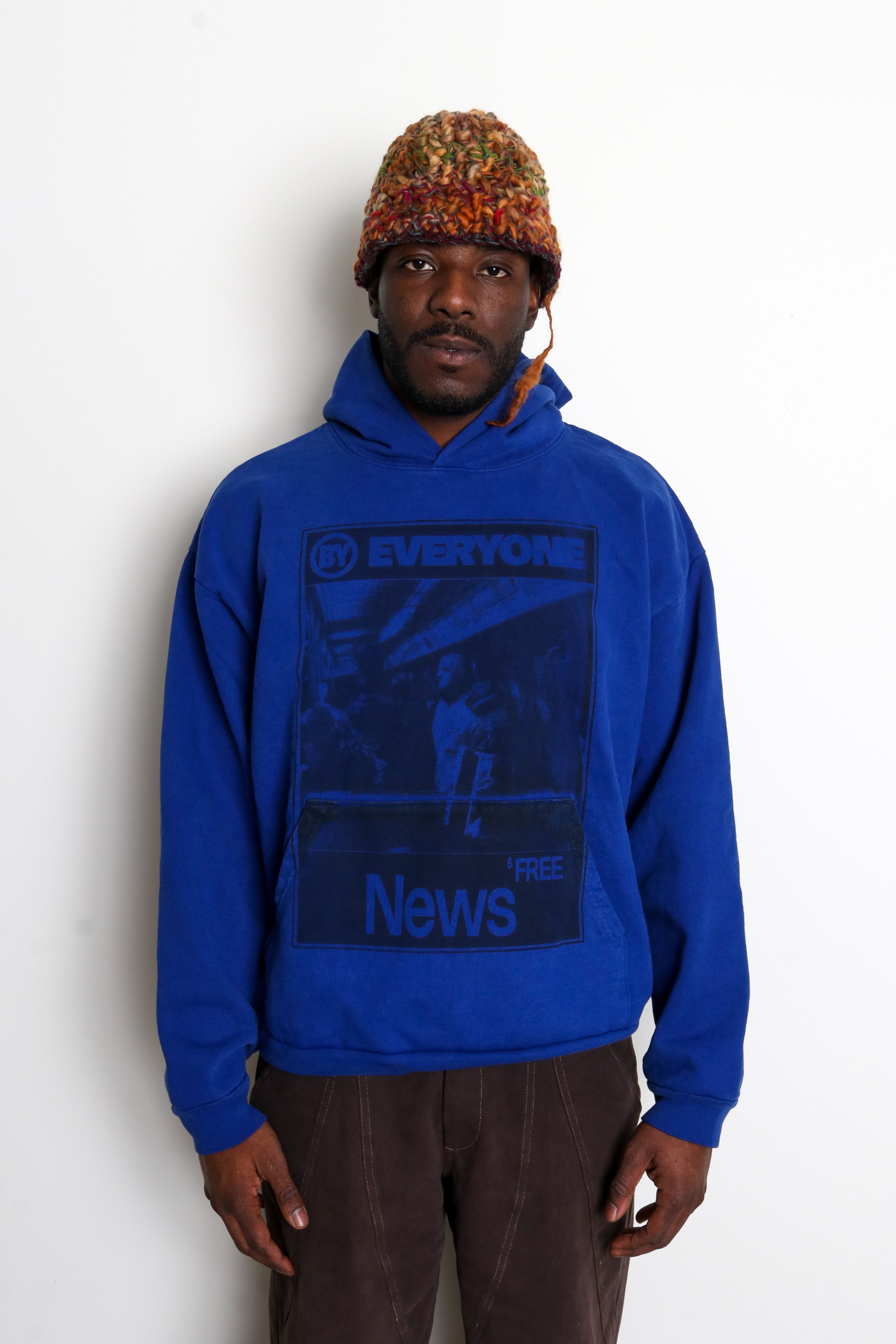 Souvenirs By.Everyone Free News Hoodie Cobalt Blue