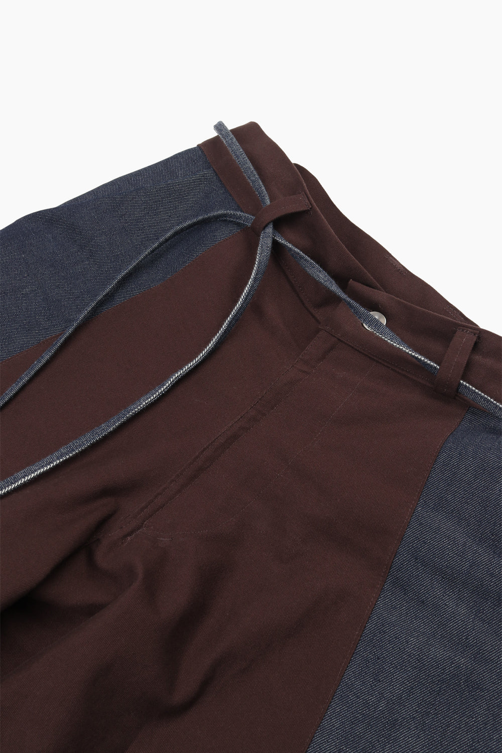 Souvenirs Indigo Chocolate Paneled Hand-Me-Down Shorts