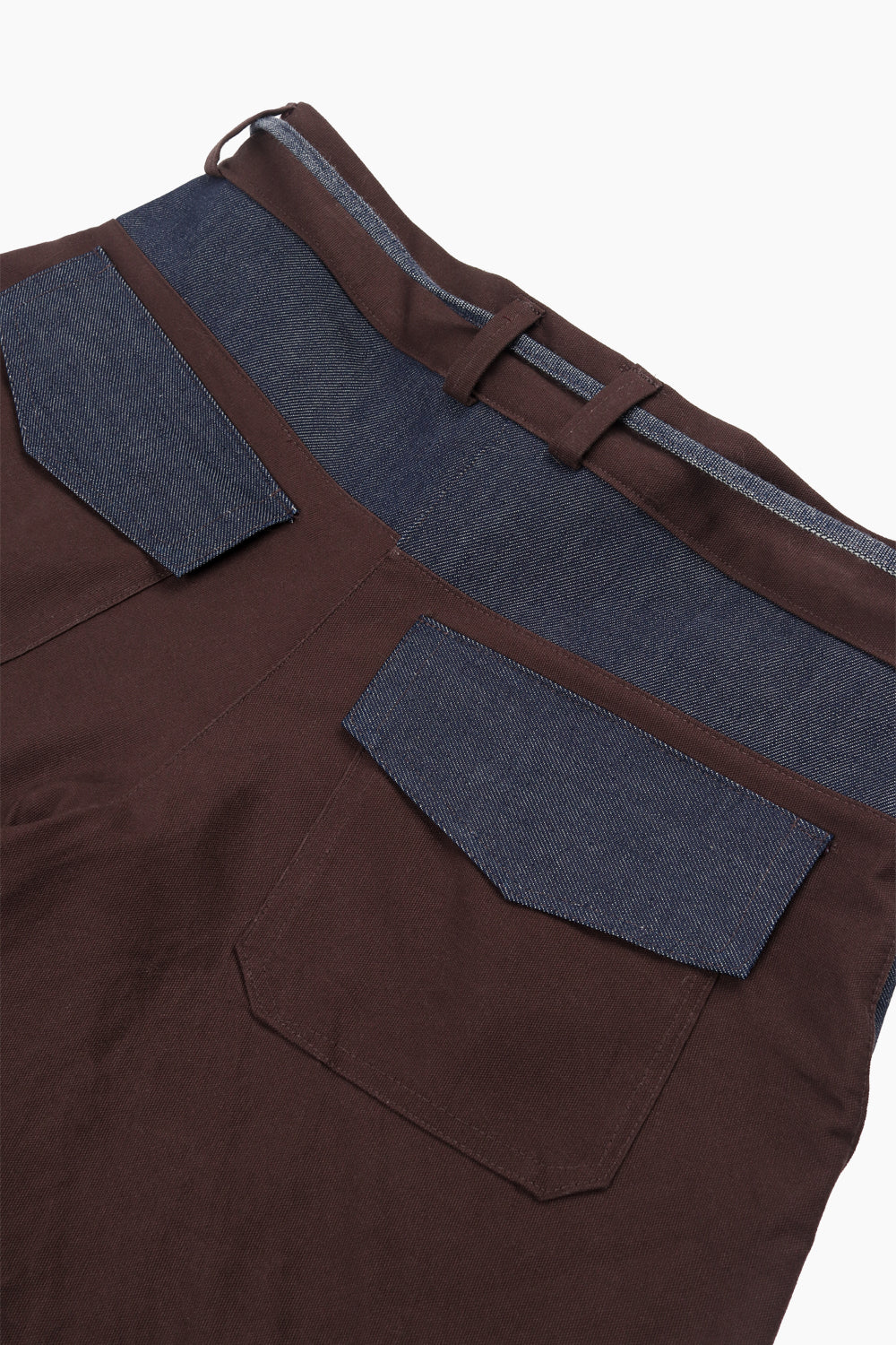 Souvenirs Indigo Chocolate Paneled Hand-Me-Down Shorts
