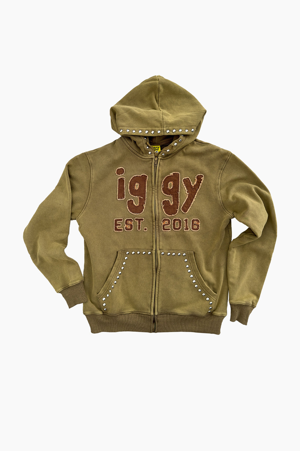 Iggy NY Patched Zip Up Hooded Sweatshirt