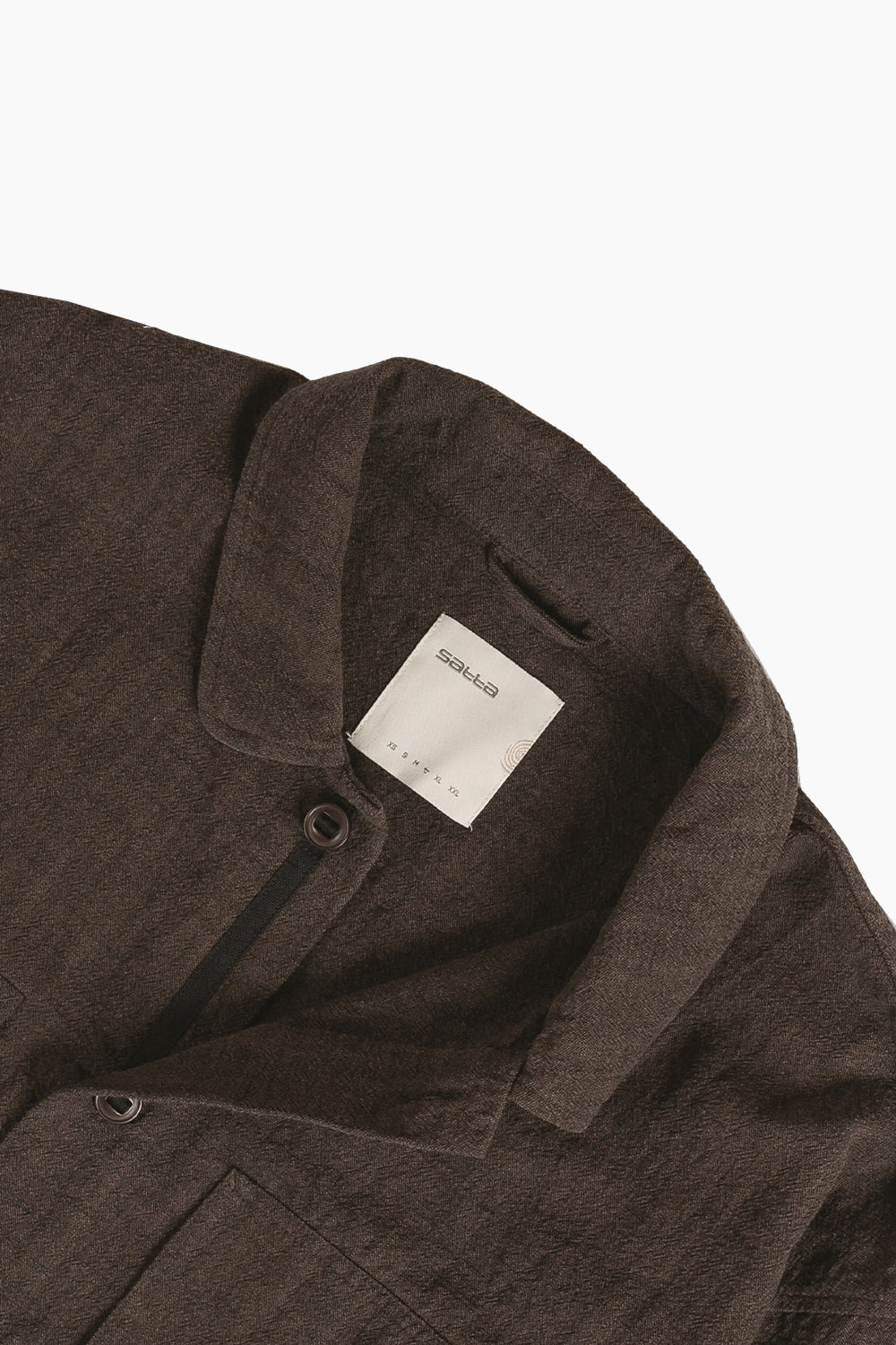 satta judo shirt detail photo showing button details and rounded color.