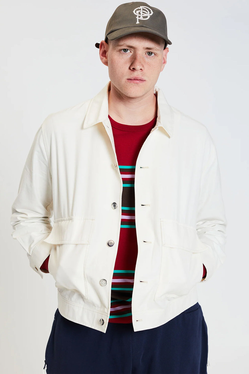 Pop Trading Company Linen Off White Jacket