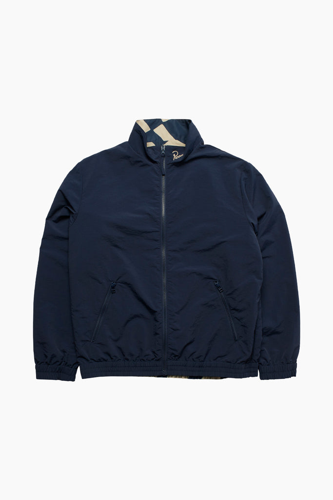 the navy side of the zoom winds track jacket from by parra.