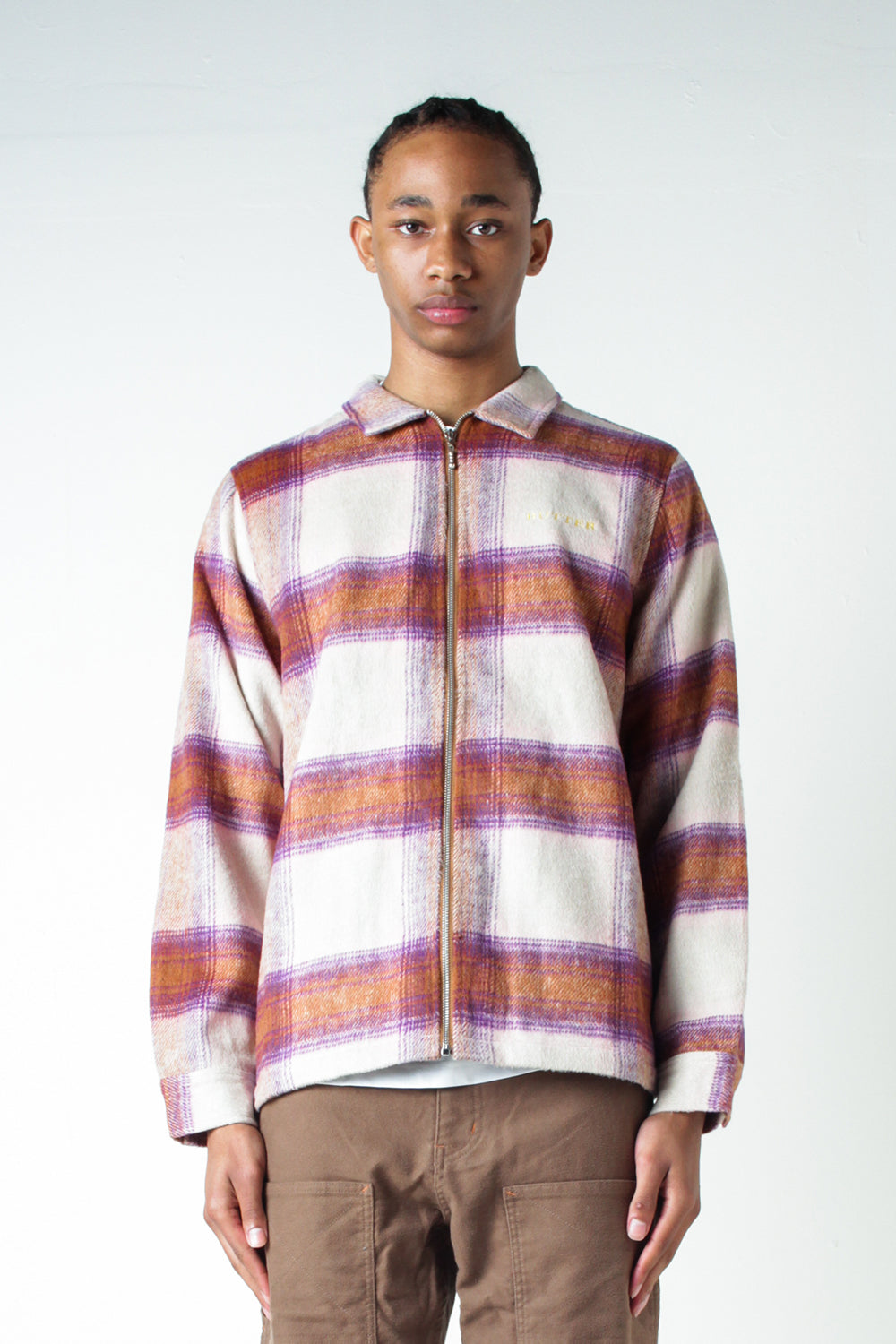 Butter Goods Heavy Weight Flannel Overshirt Walnut Grape