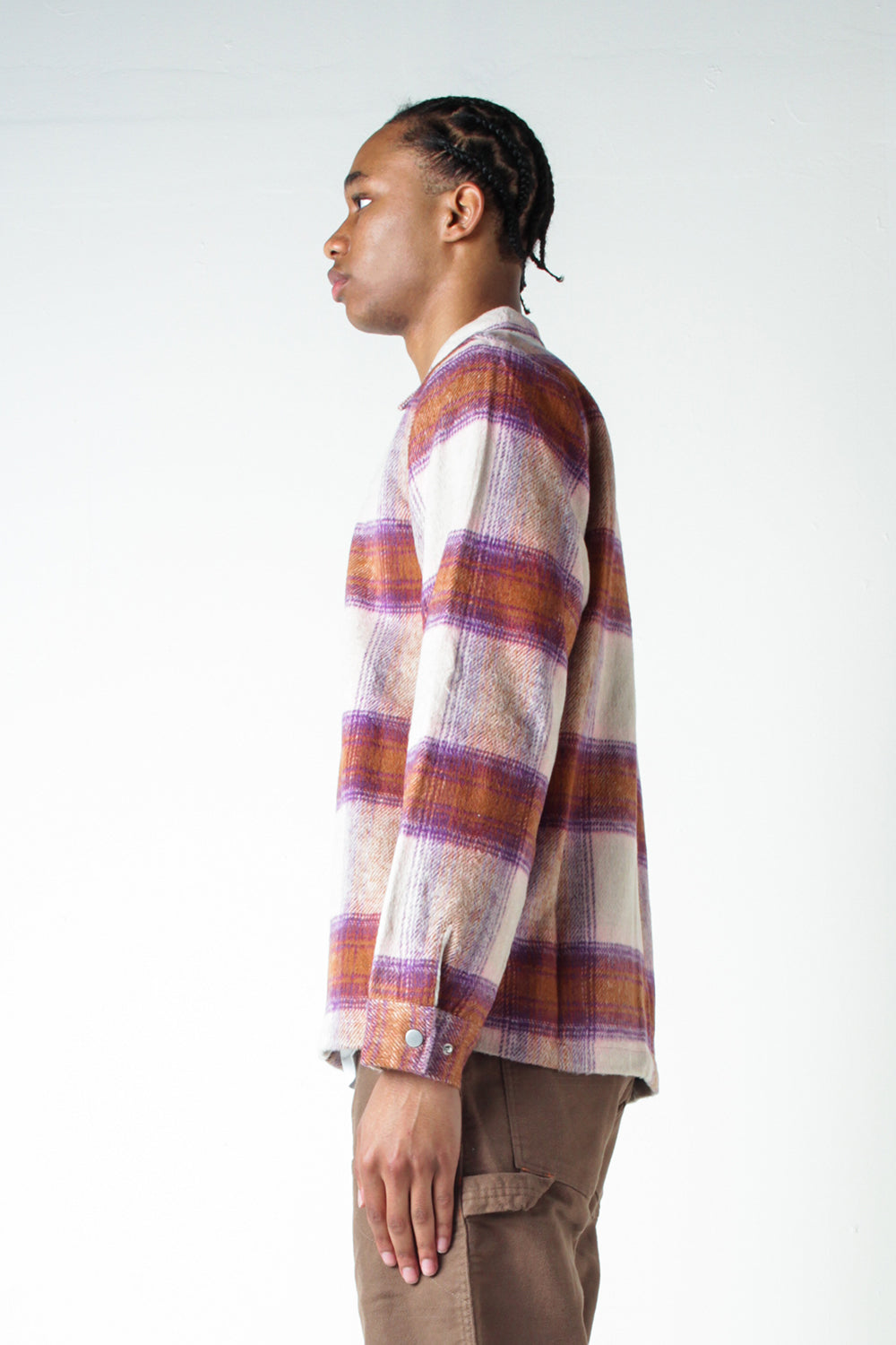 Butter Goods Heavy Weight Flannel Overshirt Walnut Grape