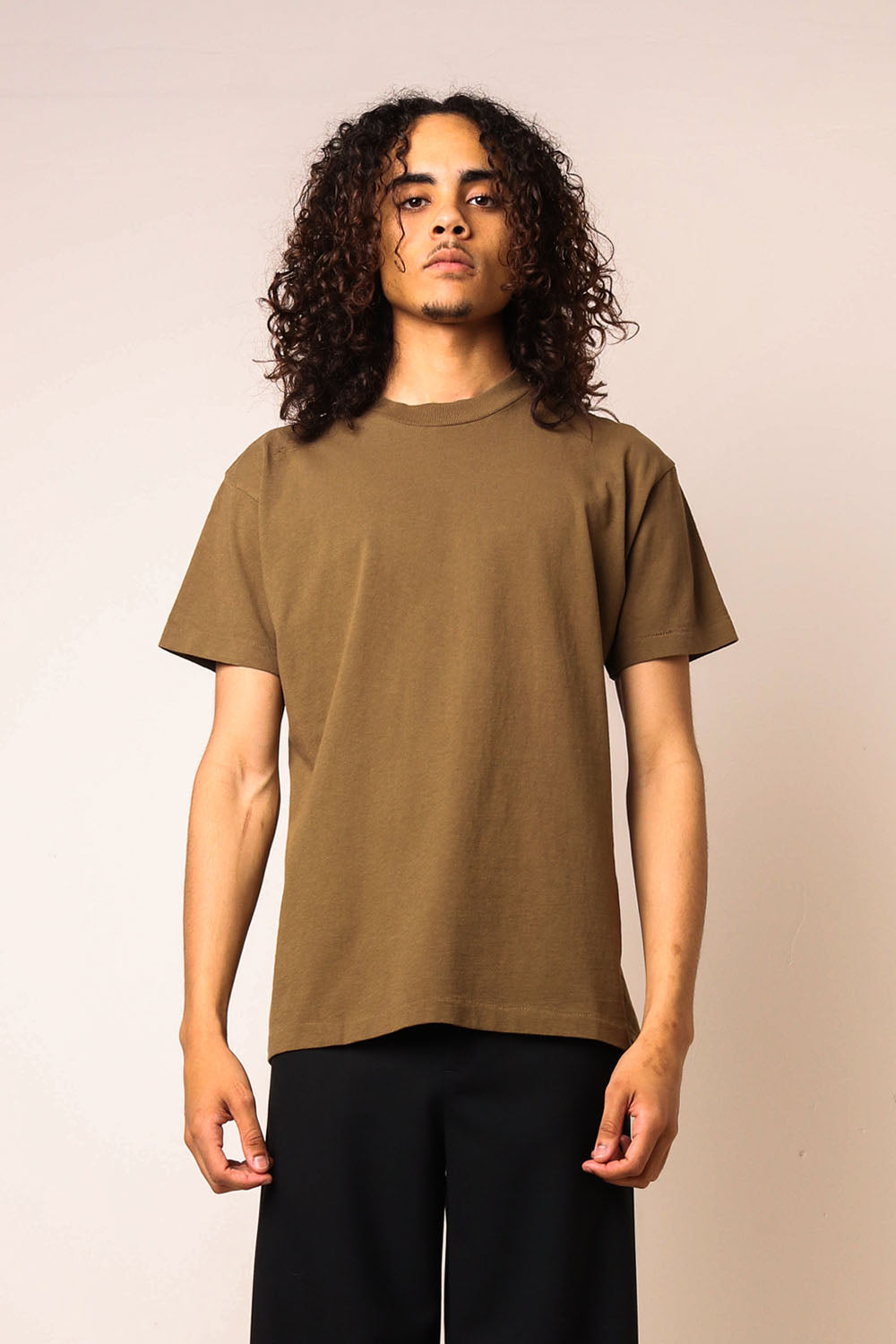 Loose Knit T-Shirt Brown