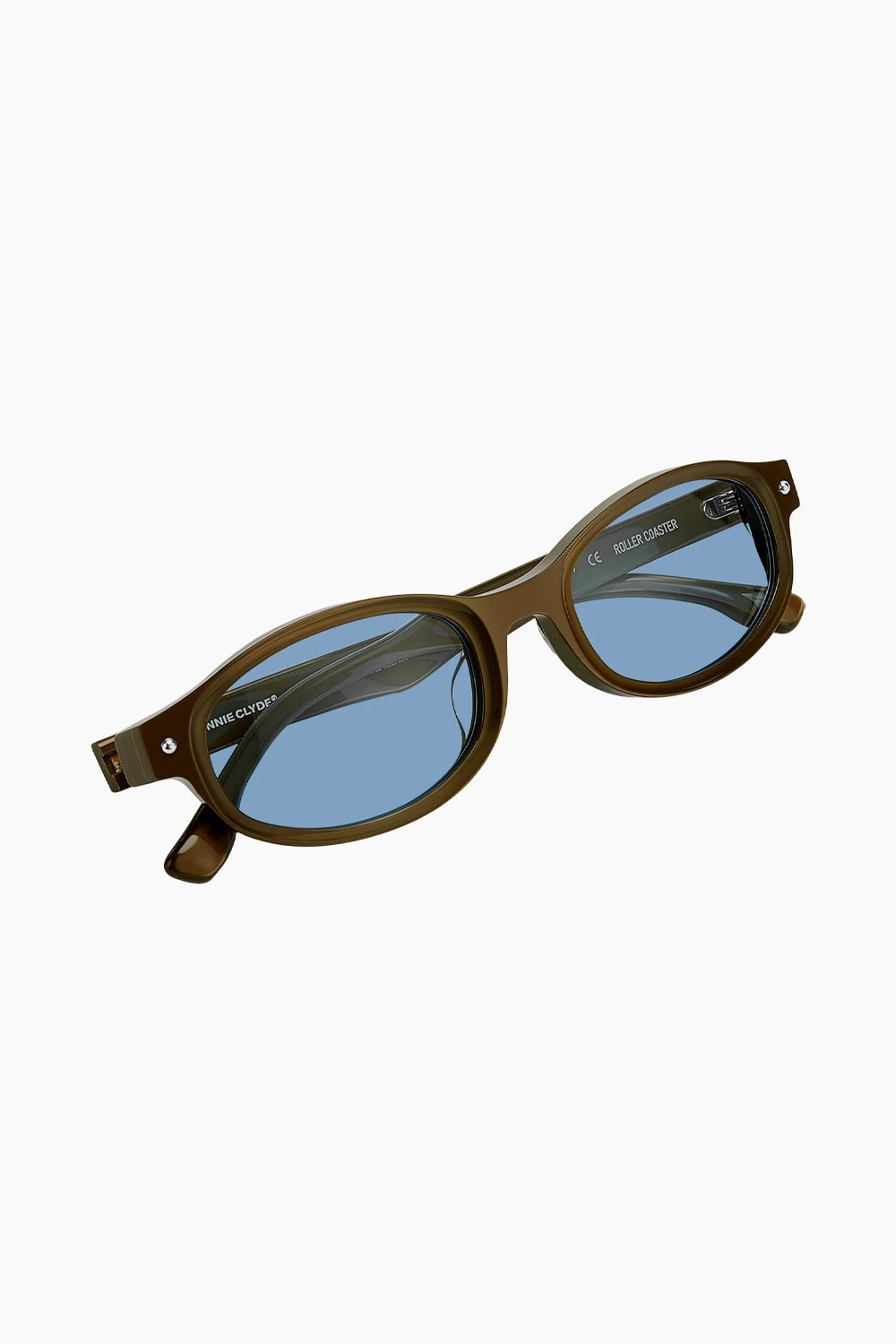 Bonnie Clyde Brown Roller Coaster Sunglasses Blue Tint