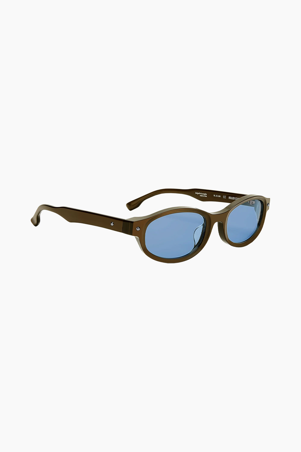 Bonnie Clyde Brown Roller Coaster Sunglasses Blue Tint